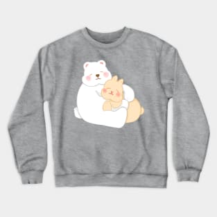 Snuggle Bear Rabbit | Bunniesmee valentine day Crewneck Sweatshirt